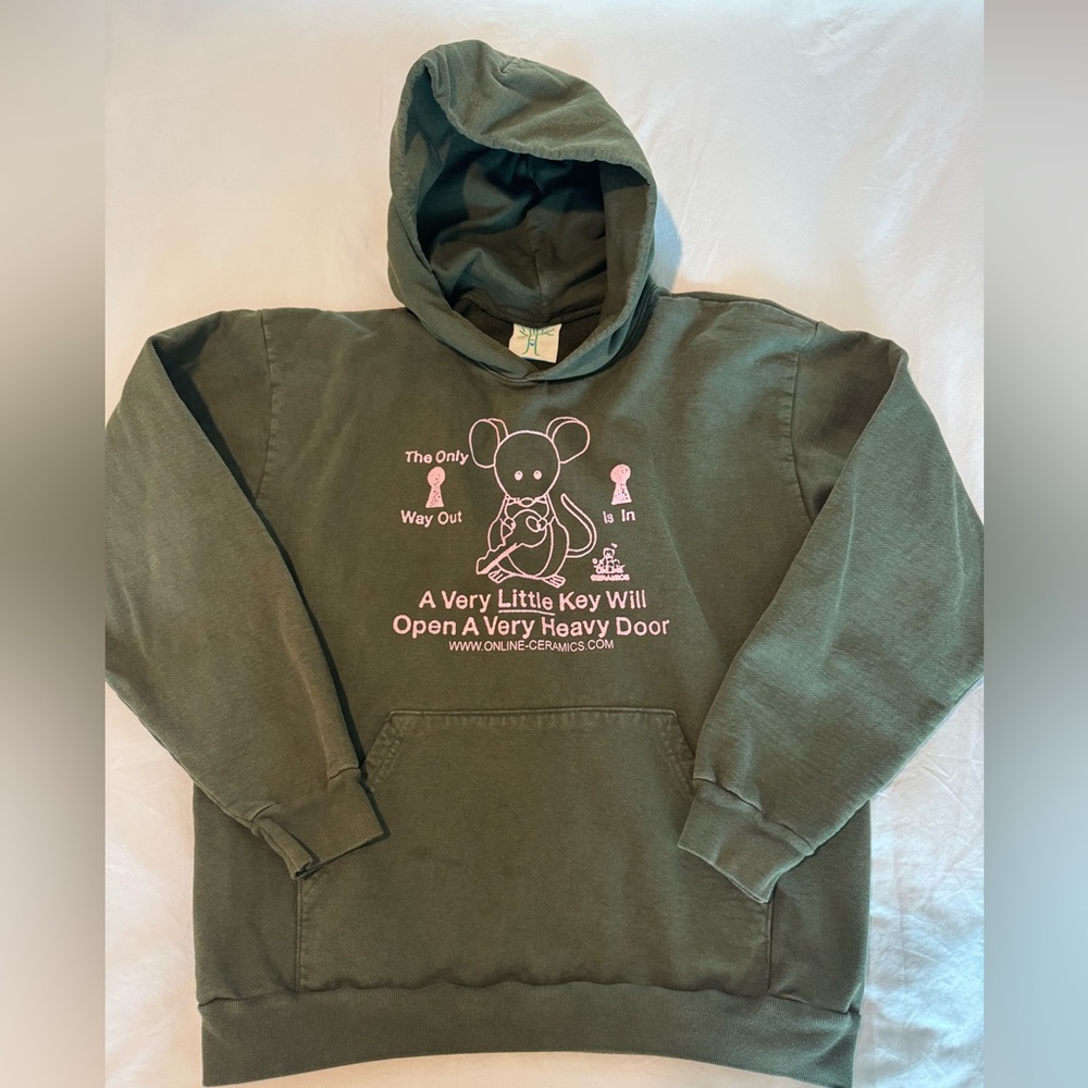 Online Ceramics Green Graphic Hoodie